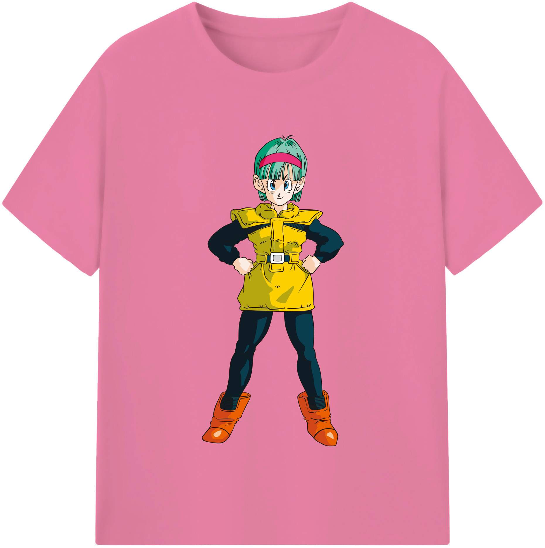 （画像用） ドラゴンボール ブルマ DRAGON BALL Bulma 綿100％半袖Tシャツ（フロントプリント）